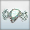 18ct White Gold Fancy Opal and Diamond Brooch