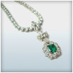 18ct White Gold Emerald and Diamond