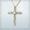 18ct Gold Diamond Cross