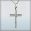 18ct White Gold Diamond Set Cross