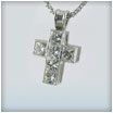 18ct White Gold Princess Cut Diamond Cross