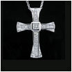 18ct White Gold Large Diamond Set Cross