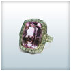 18ct White Gold Kunzite and Diamond