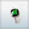 18ct White Gold Chrome Tourmaline and Diamond