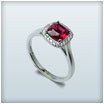 18ct White Gold Ruby and Diamond Cluster