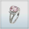 18ct White Gold Pink Sapphire and Diamond