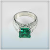 18ct White Gold Fine Emerald and Diamond
