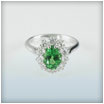 18ct White Gold Chrome Tourmaline and Diamond