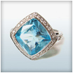 18ct White Gold Aquamarine and Diamond